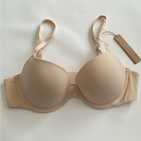 SKIMS FITS EVERYBODY PUSH UP DEMI BRA SAND NWT 36B - Picture 4 of 5